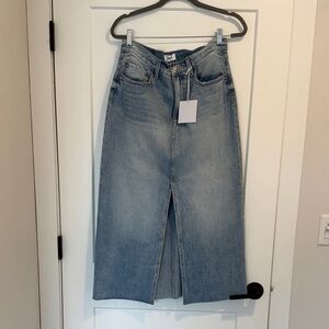 pistola Light Blue High-Waist Denim Midi Skirt with Front Slit - sz 32